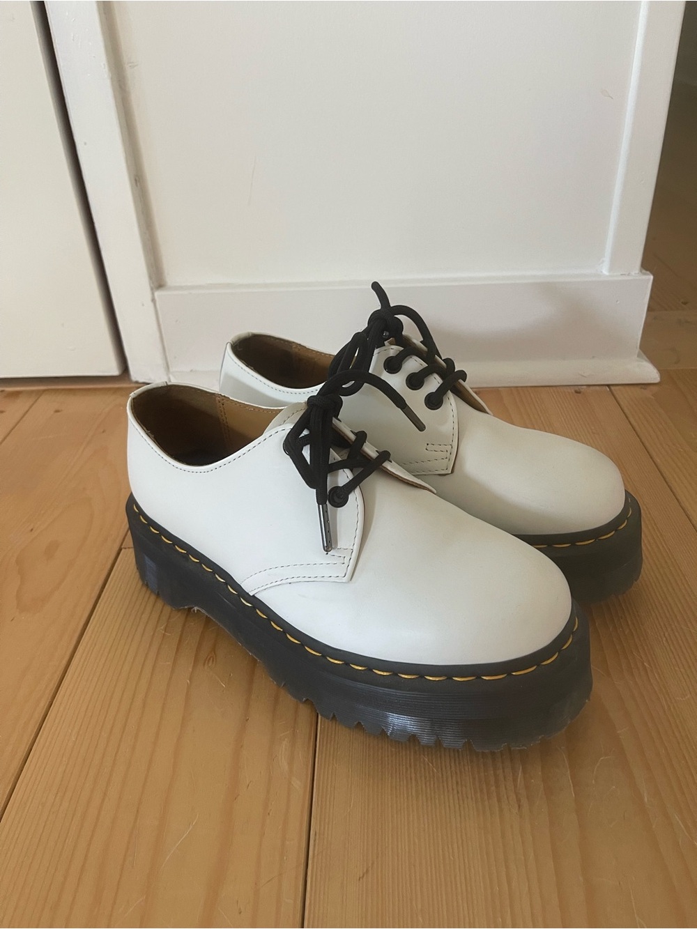 Dr. Martens 1461 Bex White Platform Shoes size 8